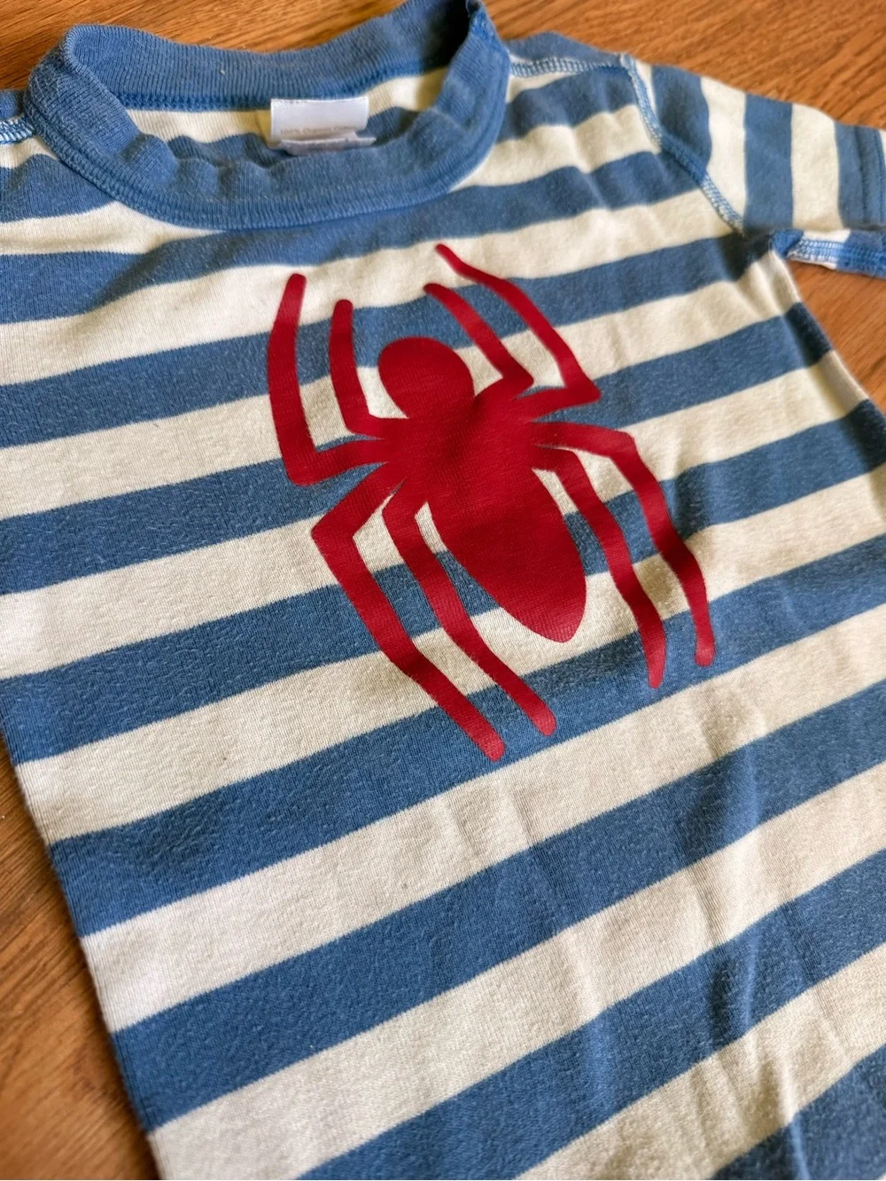Hanna Andersson Marvel Blue Red White Striped Spider Pajama Set 4